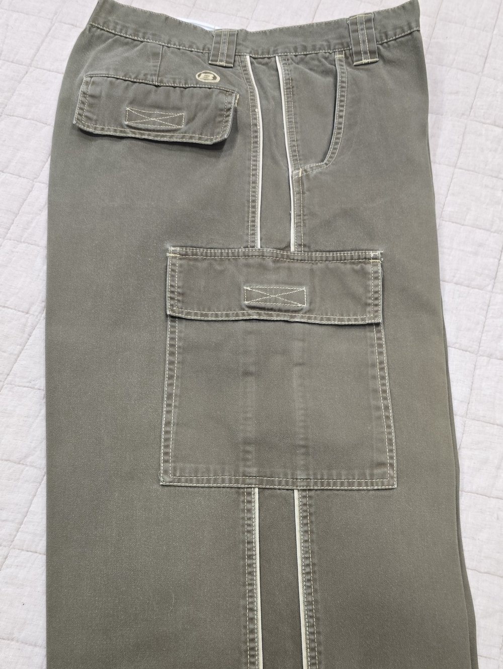Vintage Breakdown Original Wide Leg Baggy Skate Cargo Pant in Olive Drab
